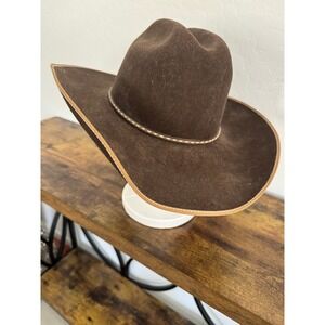 MHT Master Hatters of Texas 3X beaver blend Brown Felt Hat 7 1/8 cowboy western